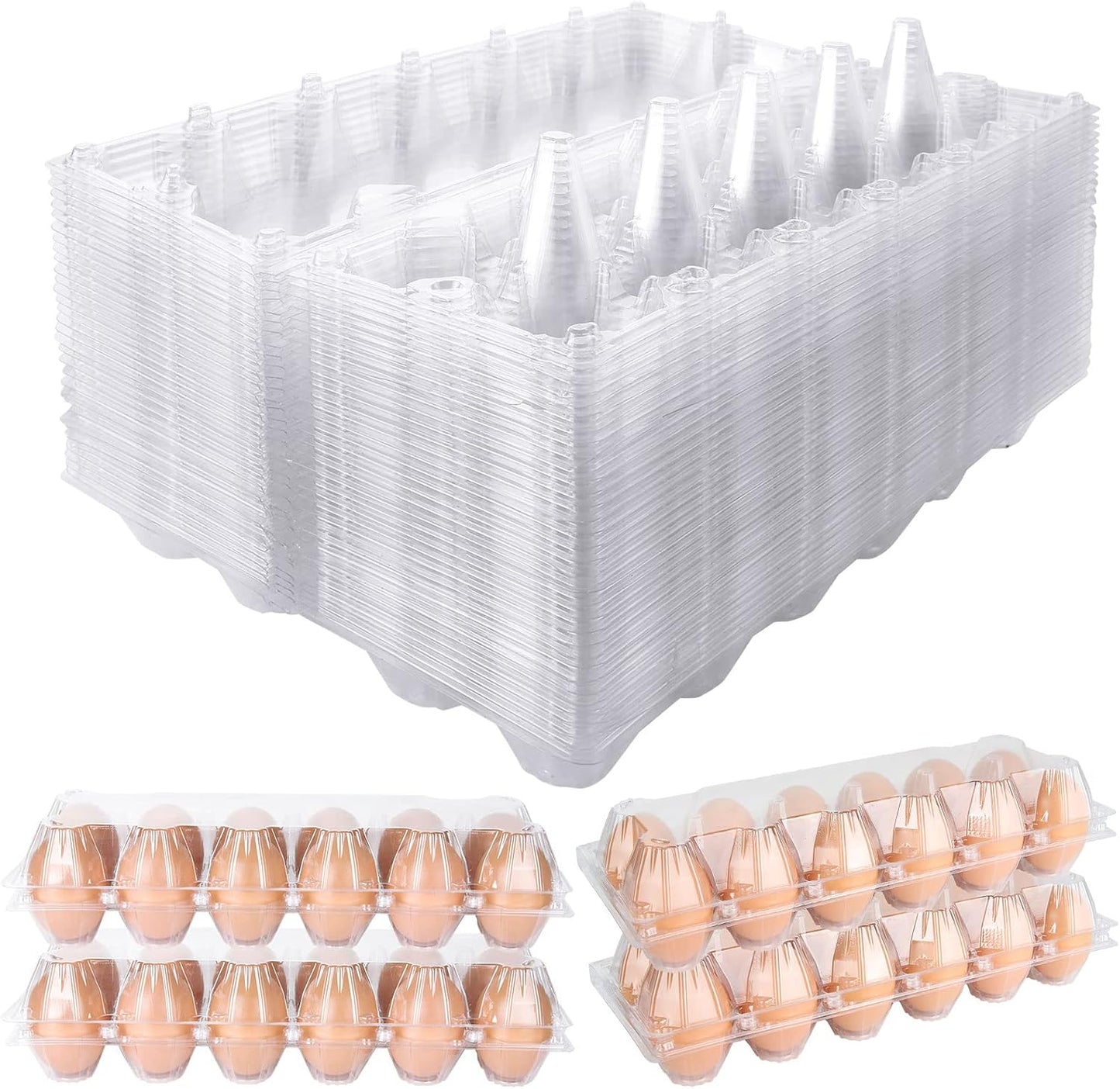 Cajas plástico huevos 36pzas transparentes reutiliz.