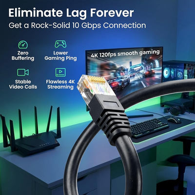 Cable Ethernet Cat6 1.8m 10pcs conectores dorados 10Gbps