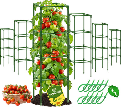 6 Jaulas Tomate 60pulg Soporte Plantas Trepadoras