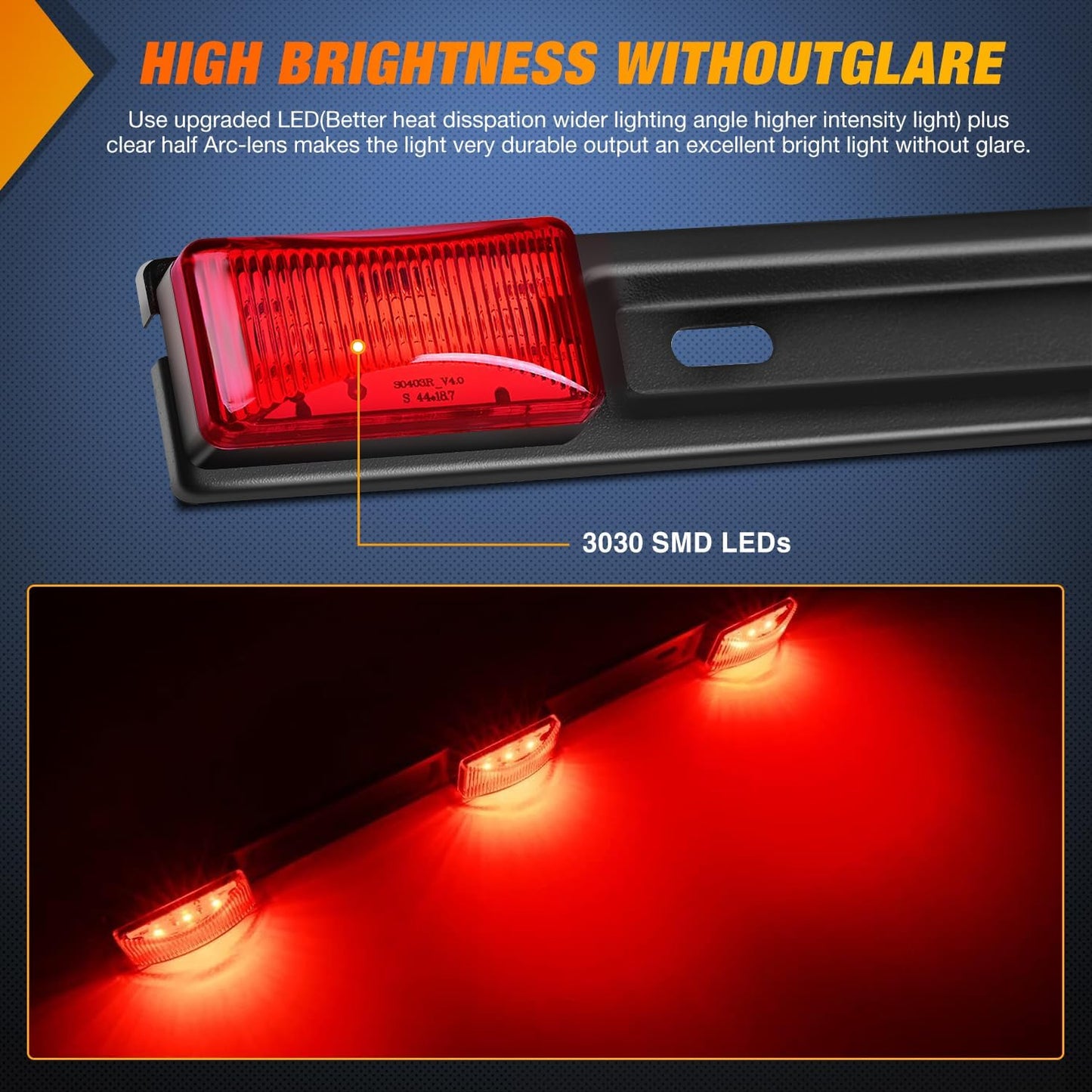 Barra luz LED trasera camioneta 14.2" acero inox 2pzas