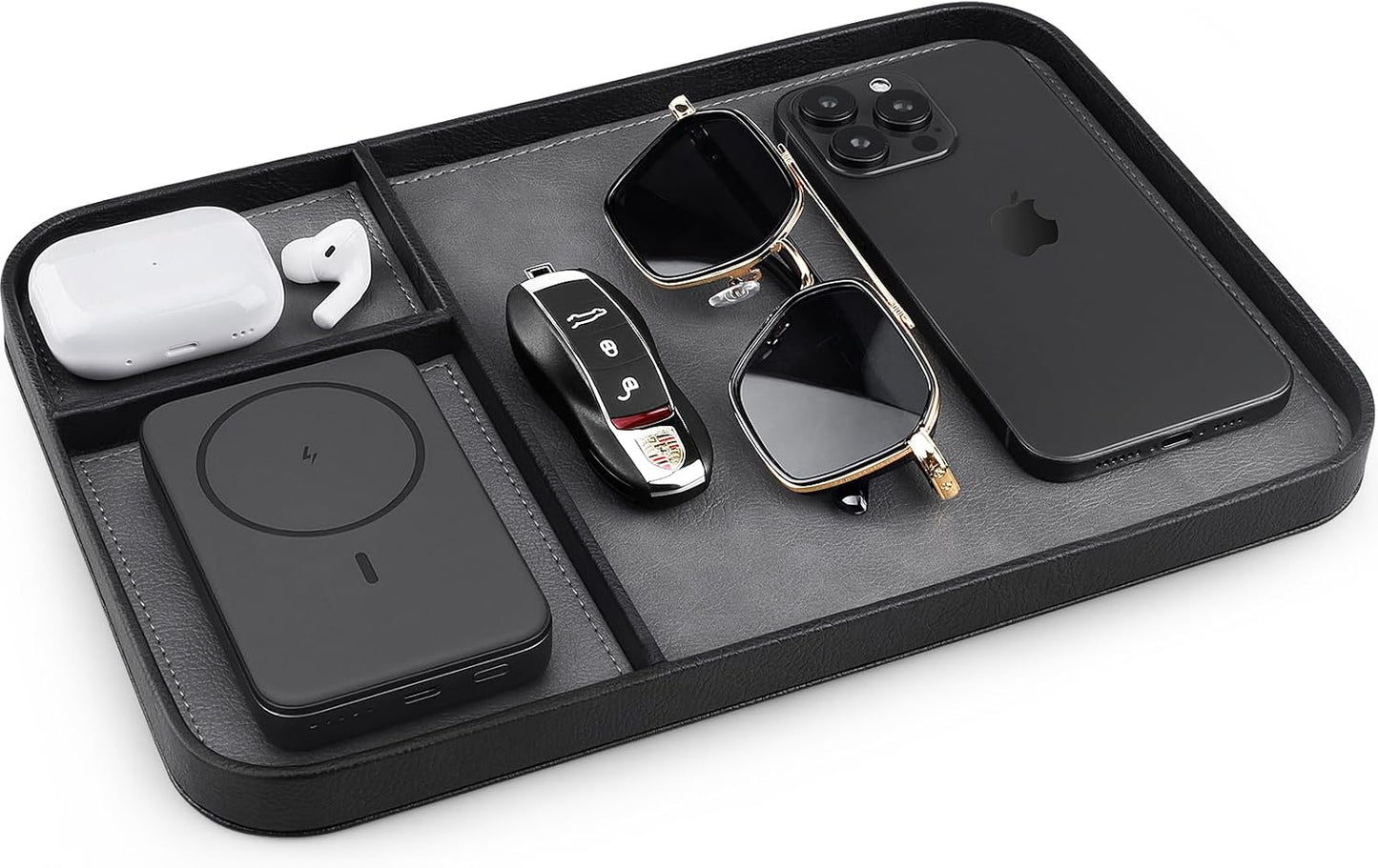 Bandeja cuero sintético para llaves reloj cartera