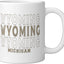 Taza cerámica vintage de Michigan blanco
