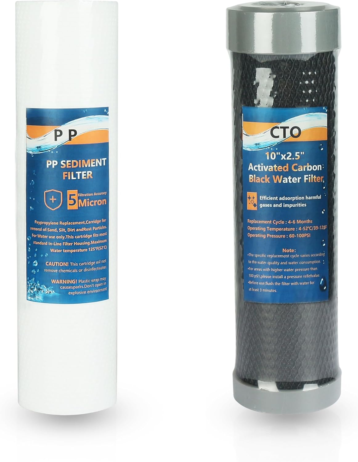 Set filtros agua autocaravana 2 etapas 10x2.5"
