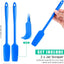 Espátula silicona mango largo antiadherente cocina azul