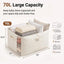 Bolsas lona almacenamiento ropa asas 70L set 3 beige