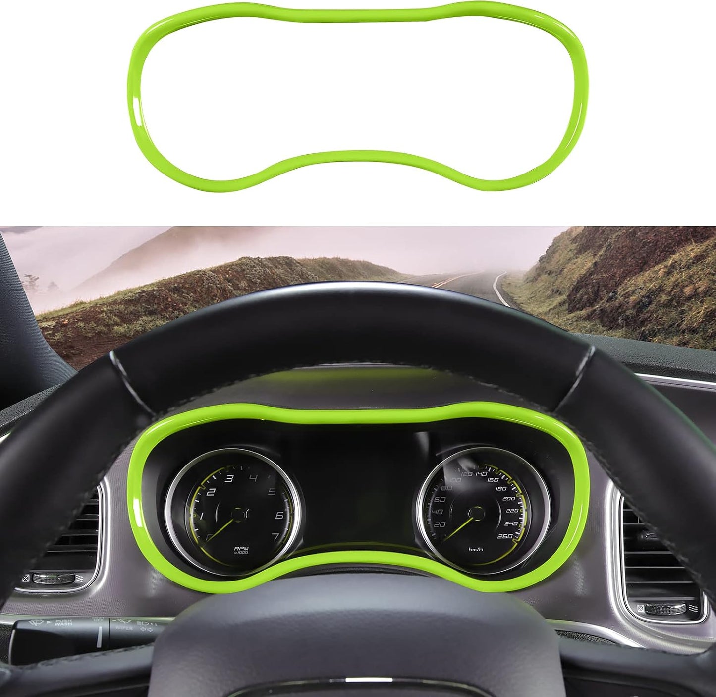 Accesorios interiores Dodge Charger 15-24 ABS verde