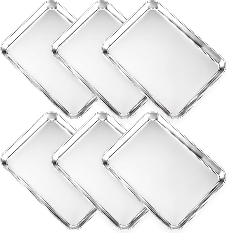 Set 6 bandejas acero inox para hornear galletas y sartén