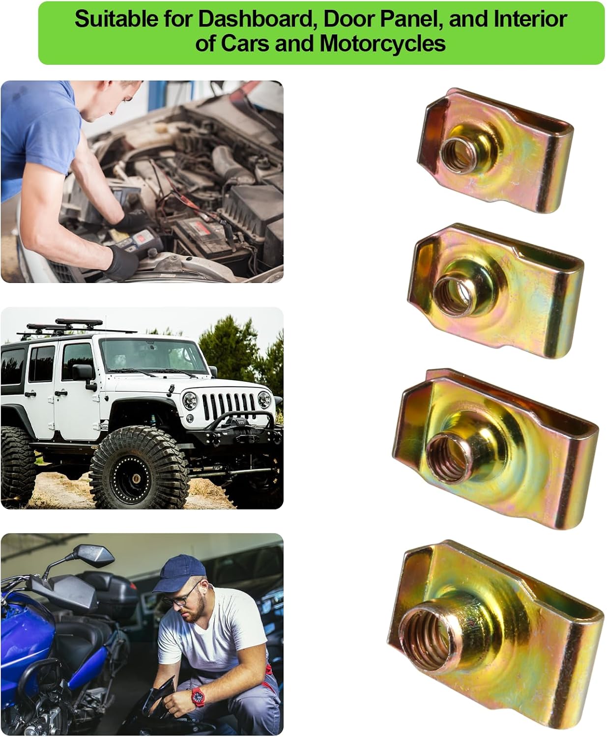 Set 40 Tuercas en U M4-M8 para Automóvil y Moto