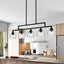 Lámpara colgante cocina 5 luces vidrio rayas transparentes