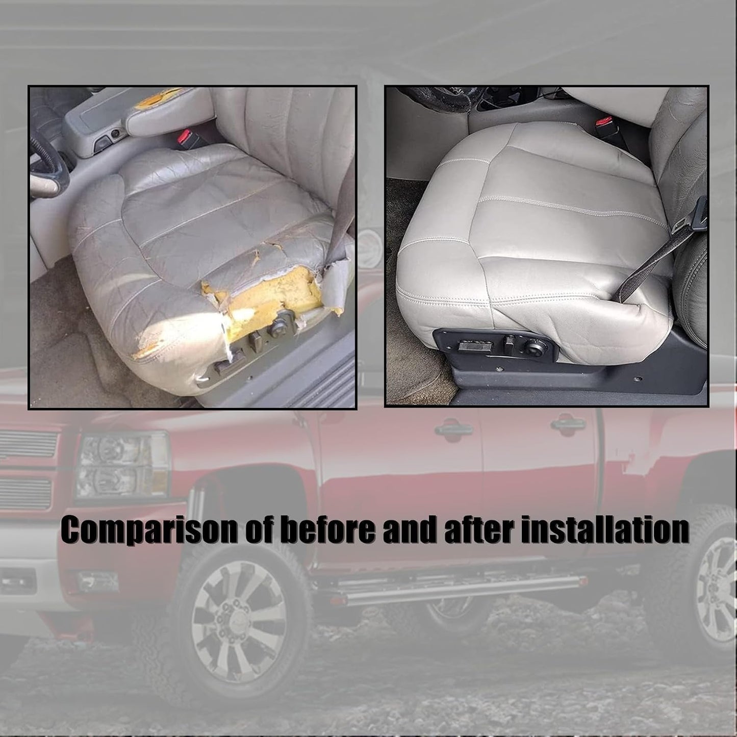 Funda asiento inferior gris para Chevy Silverado GMC Sierra