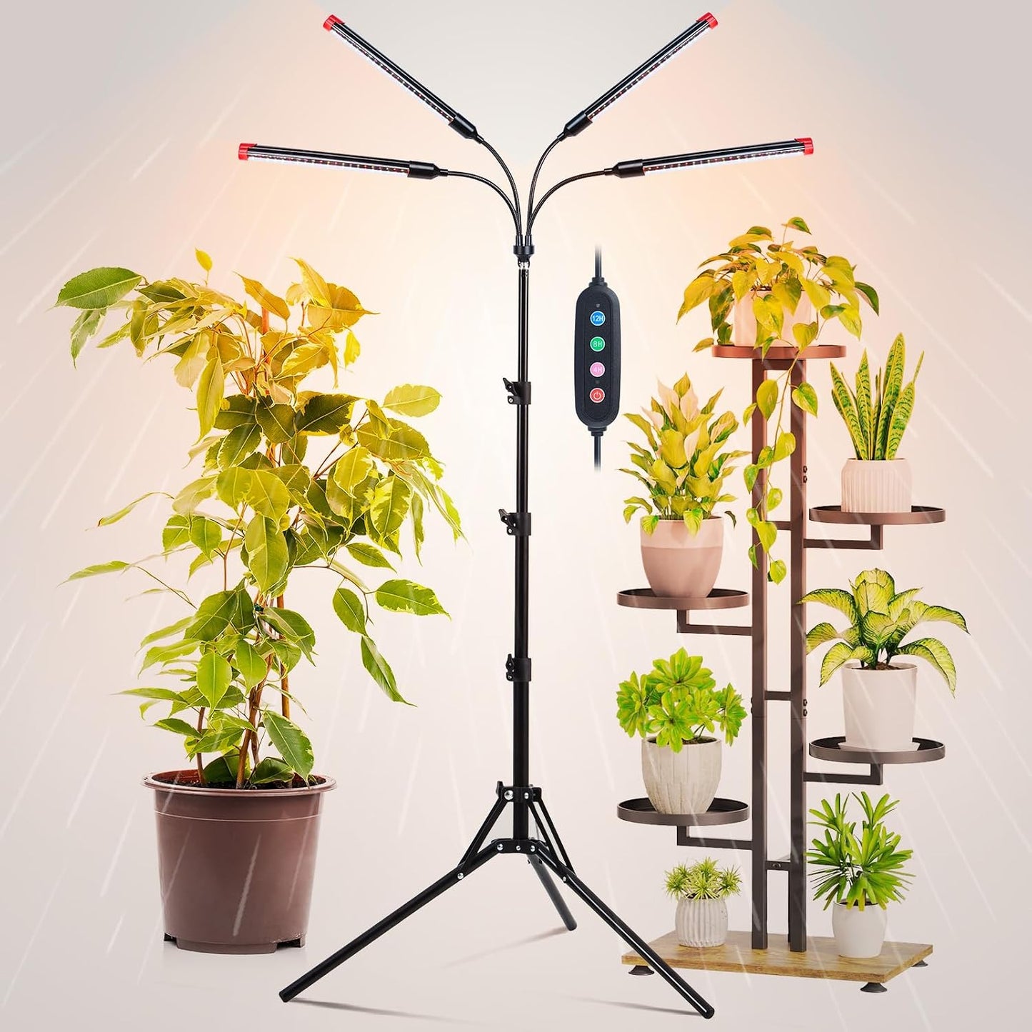 Luz crecimiento 4 cabezales espectro completo 36W