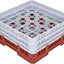 Estante cristal 16 compartimentos soporte rojo
