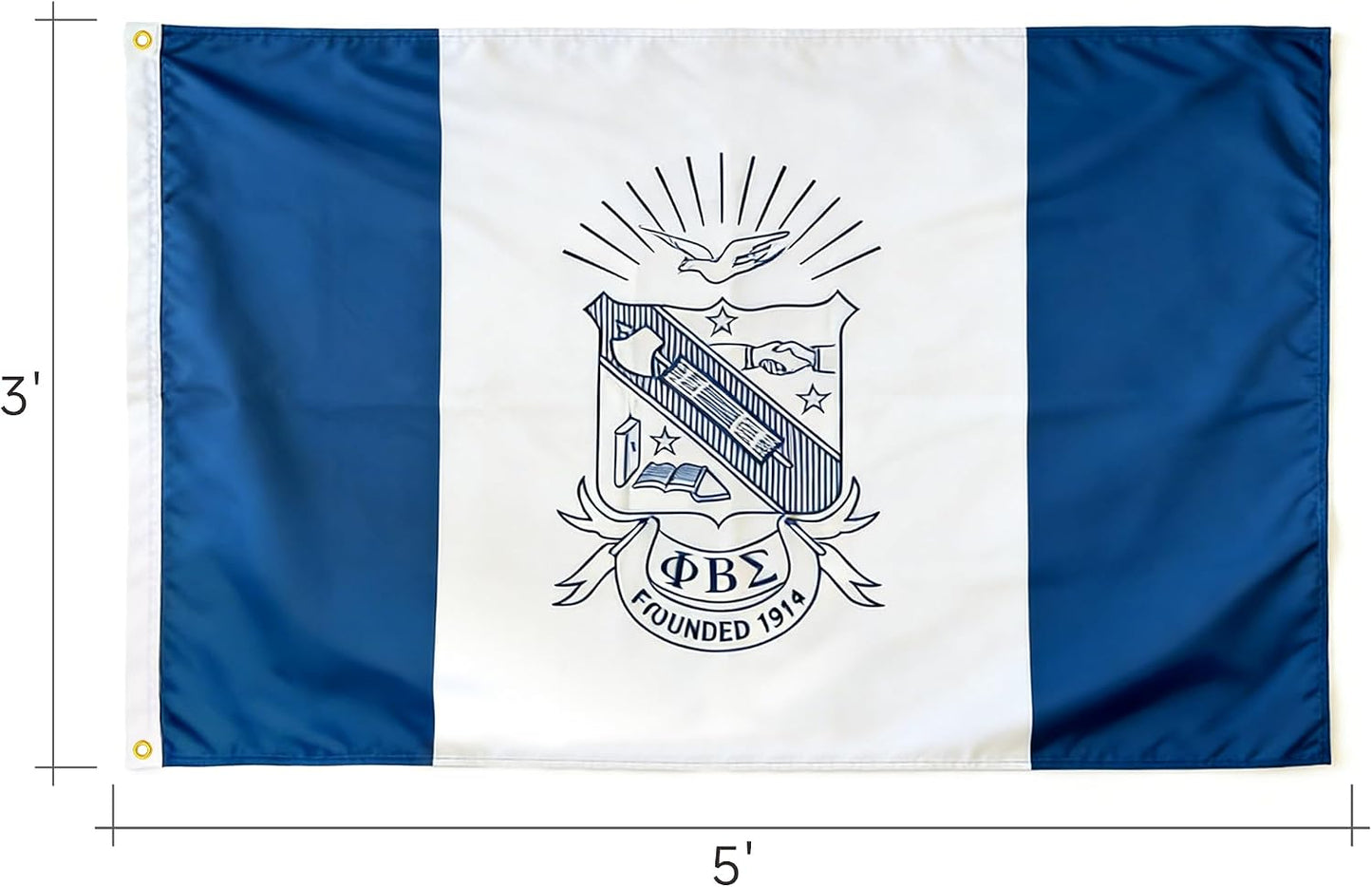 Bandera Phi Beta Sigma poliéster 3x5ft doble costura