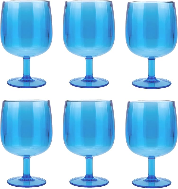 Vasos acrílicos apilables 12oz set 6 color azul