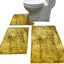 Set 3 Alfombras Baño Chenilla Suaves Color Dorado