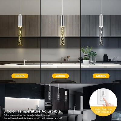 3 Luces Colgantes LED Acrílico Burbujas para Cocina y Sala