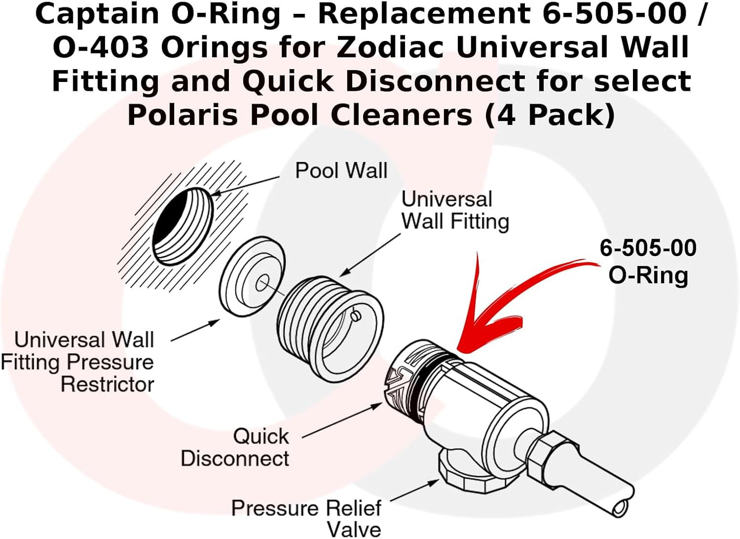 Repuesto orings 6-505-00 para limpiadores piscinas Polaris