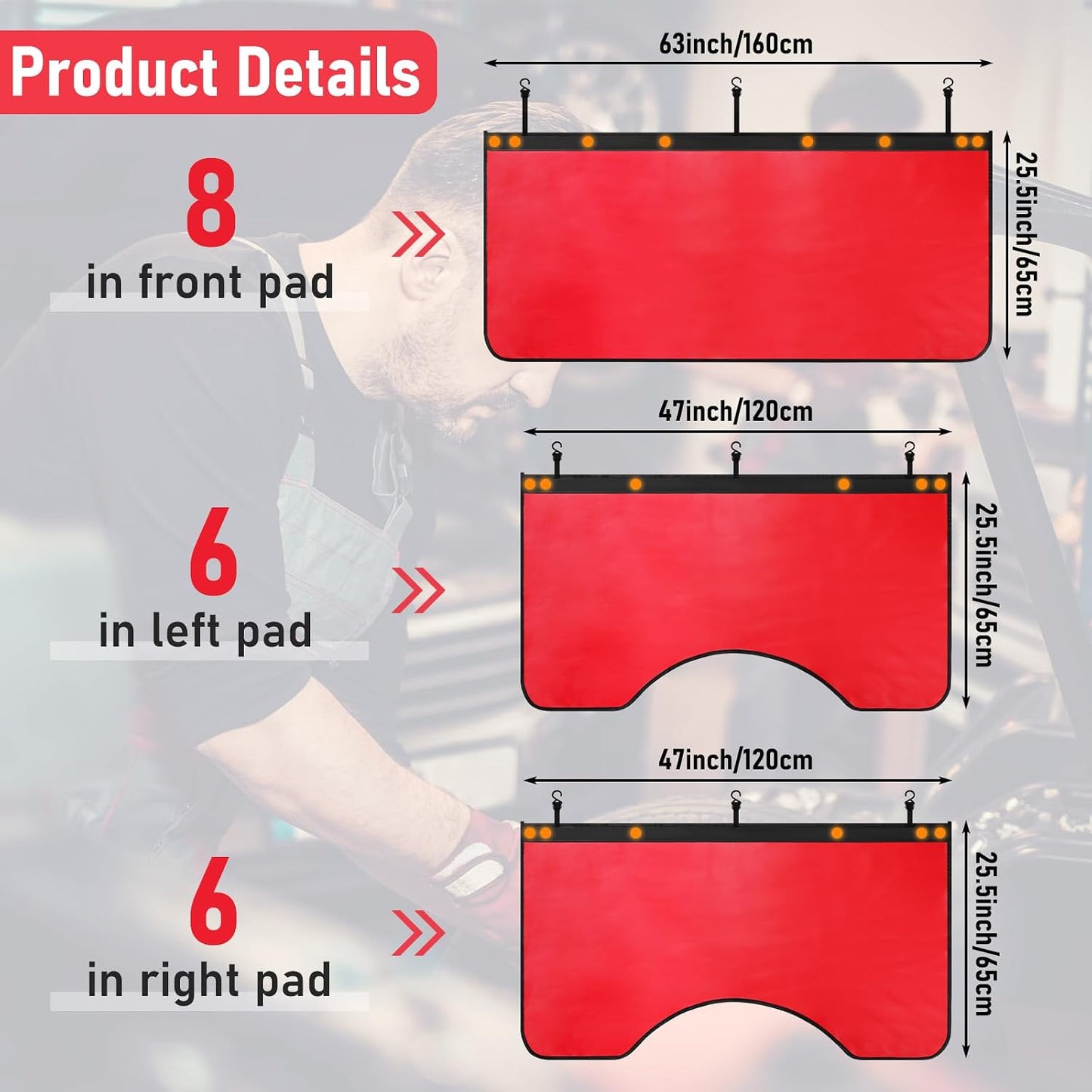 4 Pzas Protector Magnético Guardabarros Cuero con Bolsa SUV/Sedán