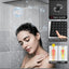 Set grifo ducha techo lluvia y cabezal mano 16pulg negro