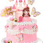 19 Pzas Decoración Pastel Princesa Castillo Bolas Rosa