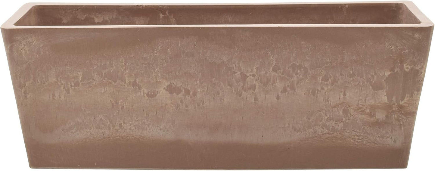 Caja ventana plástico/madera 17.5x7x6 gris pardo