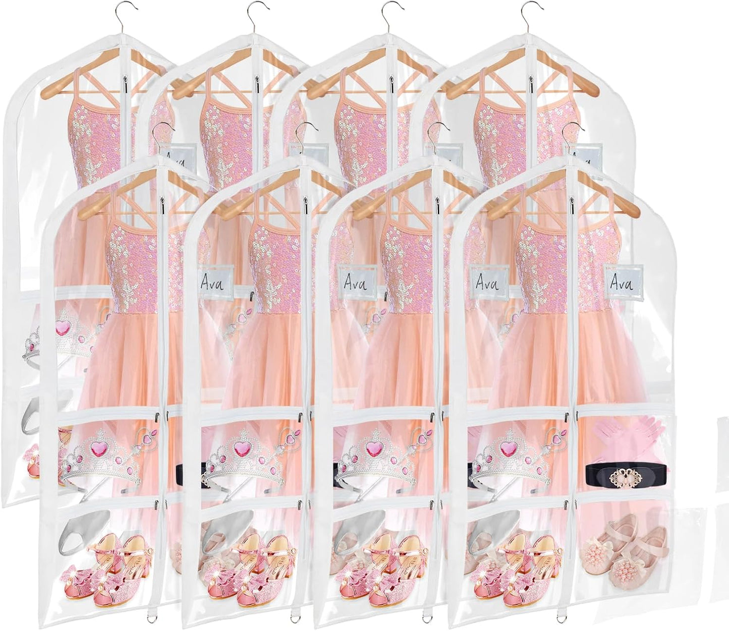 Bolsas ropa baile PVC transparente 40" con bolsillos