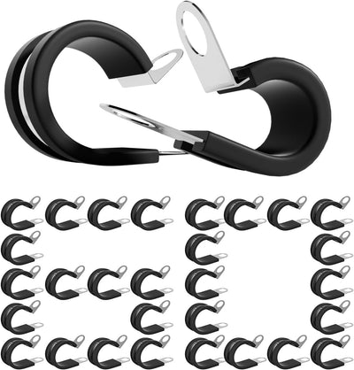 60 Pzas Ajuste Cable Acero Inox 1/4pulg con Tapa Goma