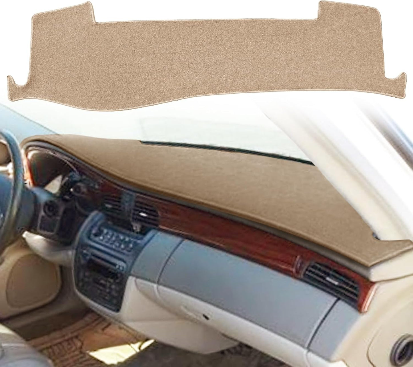 Tapete cubierta tablero Cadillac Deville sin HUD beige