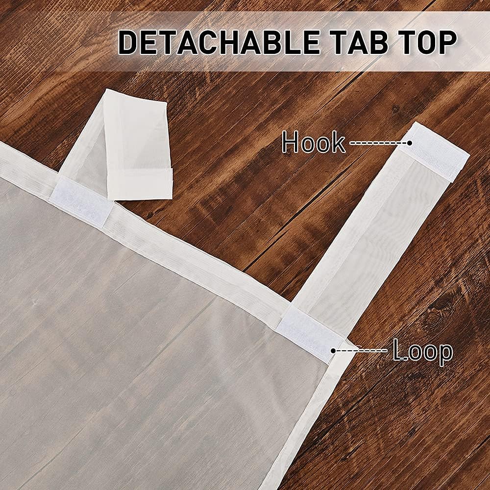 Cortinas gasa transparente para patio con pestaña ventanas