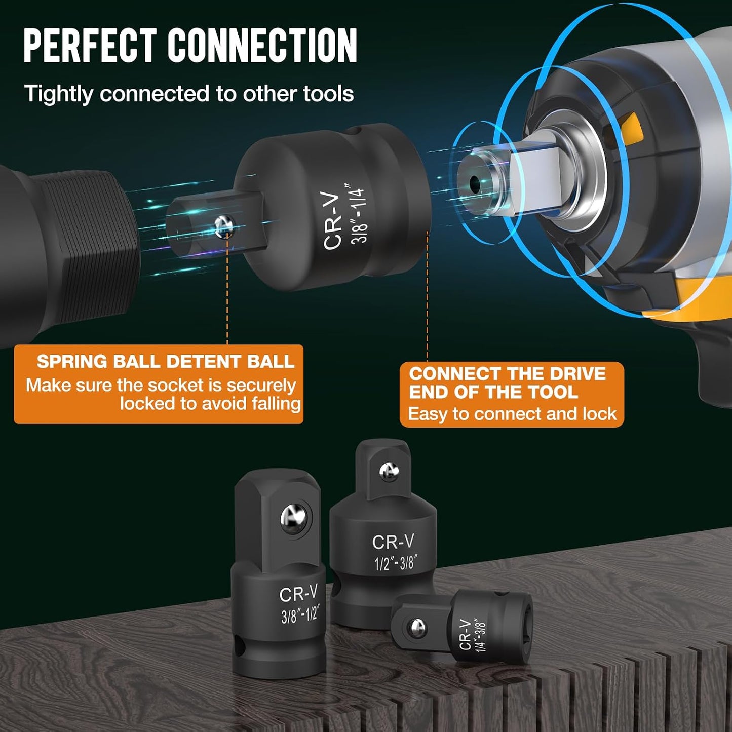 Set adaptadores impacto 1 a 1/2 para llave barra rompedora