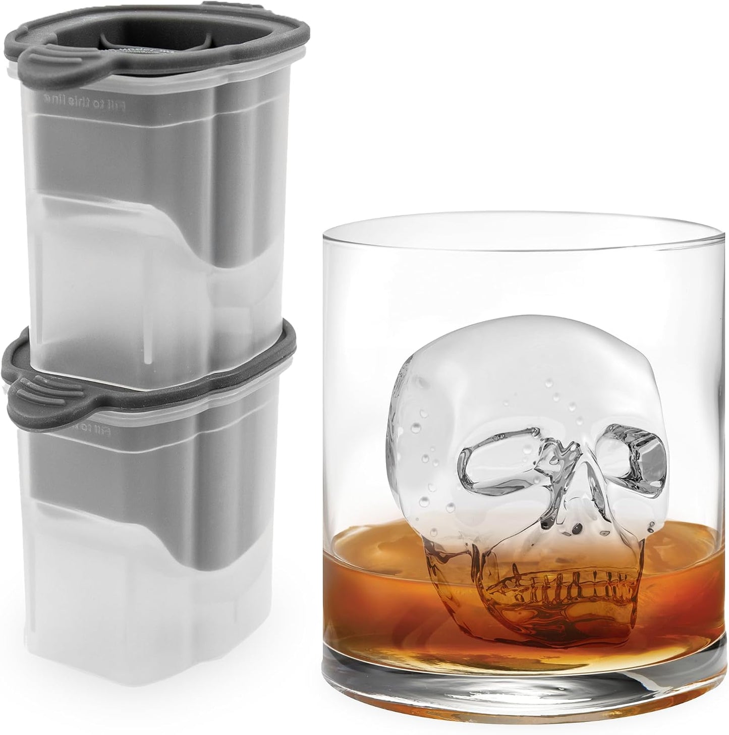 Moldes hielo calavera set 2 sin olor congelador