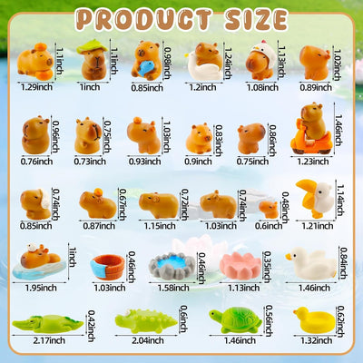 27 Mini Figuras Capybara Resina Decoración Jardín Hogar
