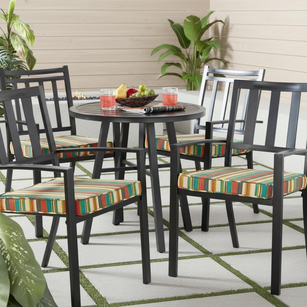Cojín asiento cuadrado 18pulg exteriores pack 4 Adobe Stripe