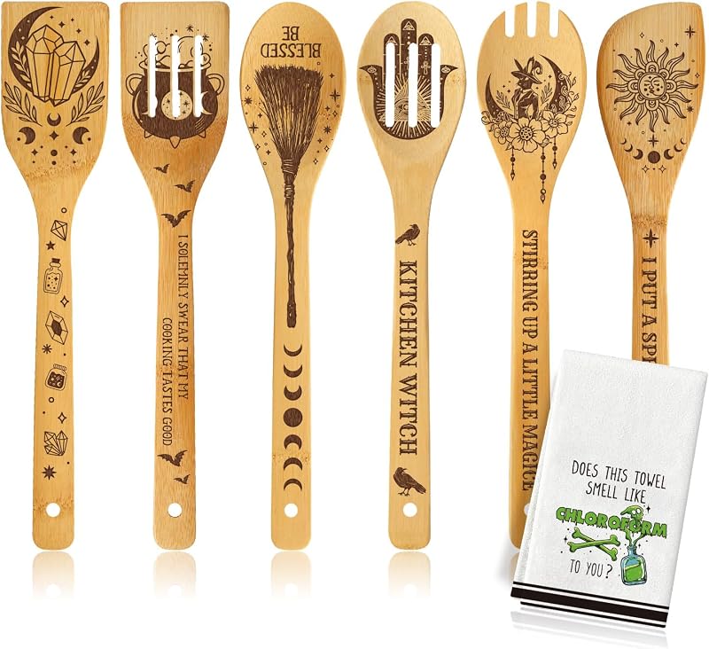 6 Cucharas Mágicas Cocina para Halloween y Regalos Mujer