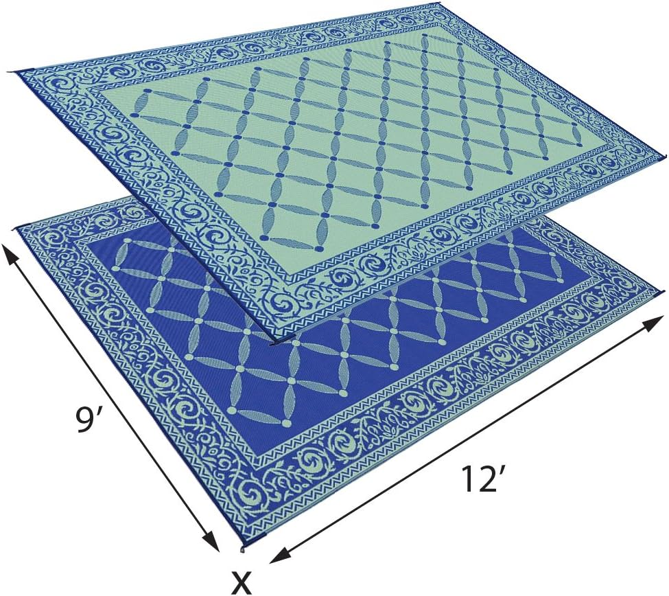 Alfombrilla estilo jardín azul