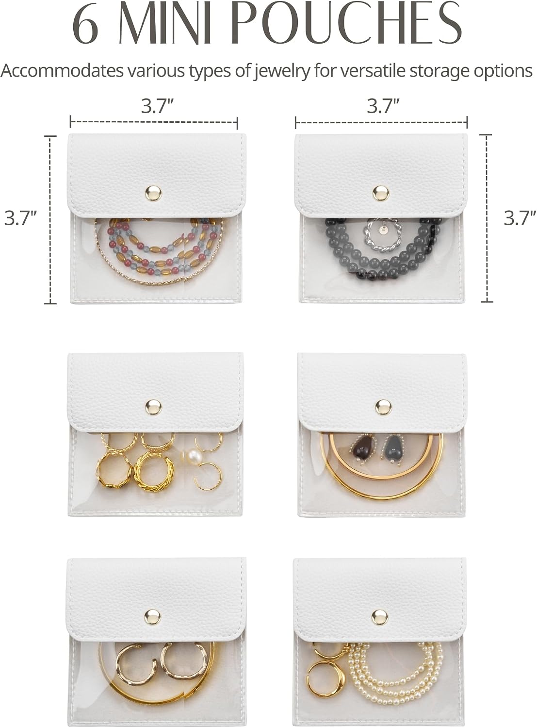 6 Pzas Bolsas Joyas Transparentes Viaje