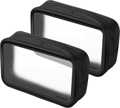 Bolsa aseo TSA organiz. transparente mate negro