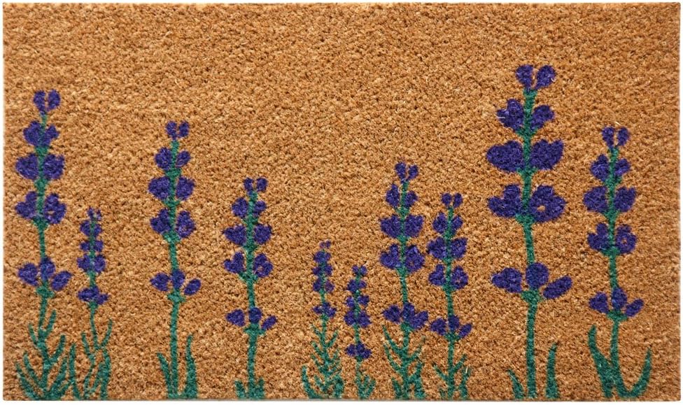 Felpudo flores lavanda púrpura 18x30"