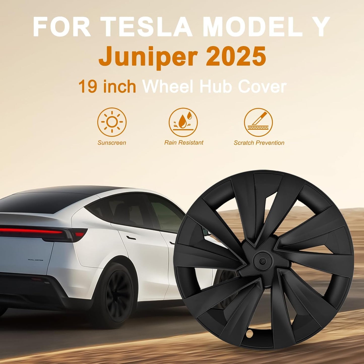 Fundas ruedas Tesla Model Y 19" negro mate 4pzas