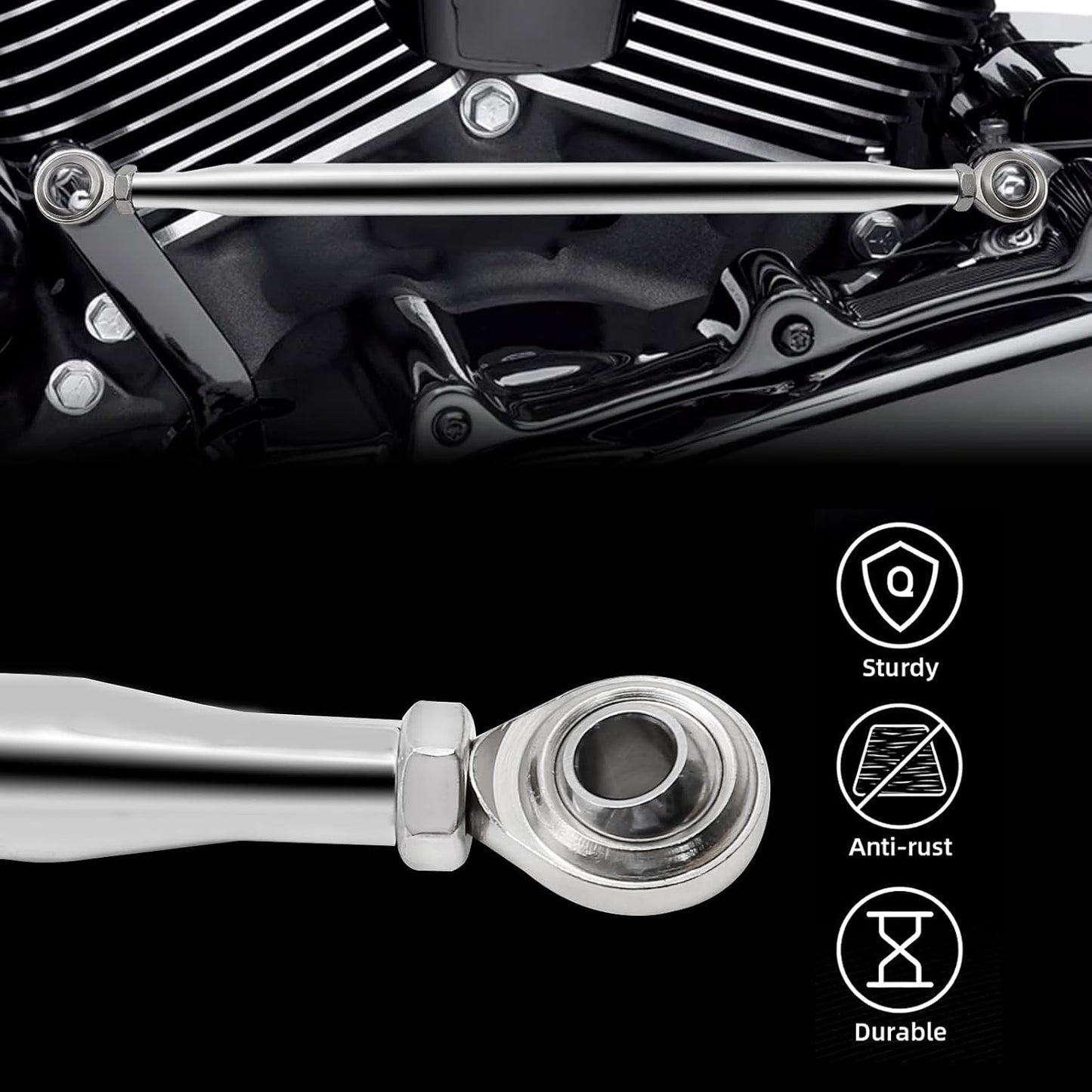 Reemplazo enlace cambio redondo cromado Harley 1986-21