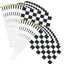 20 Banderas Carreras Cuadros 5x8pulg Mini Blancas y Negras