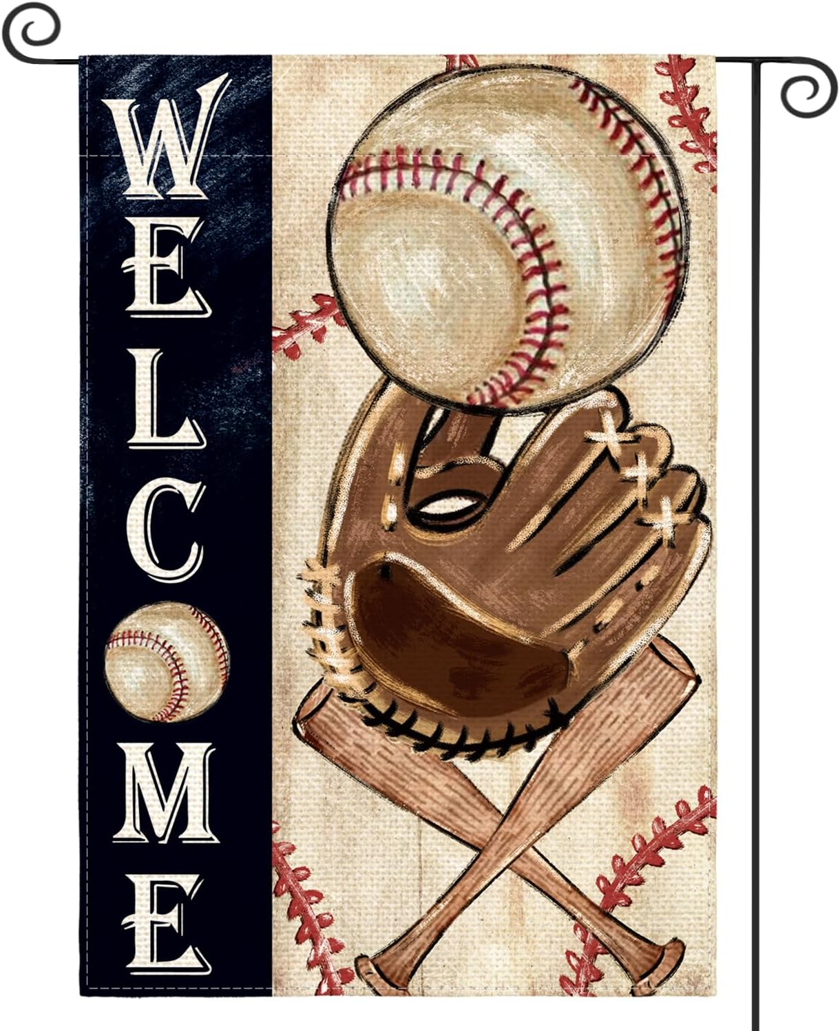 Bandera jardín béisbol 12x18pulg vertical doble cara