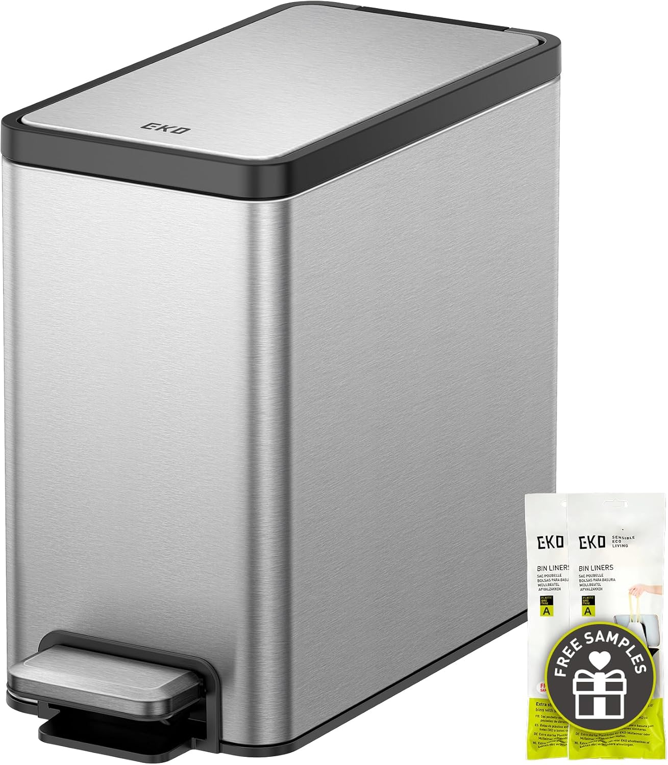 Cubo basura acero inox 6L con tapa y pedal