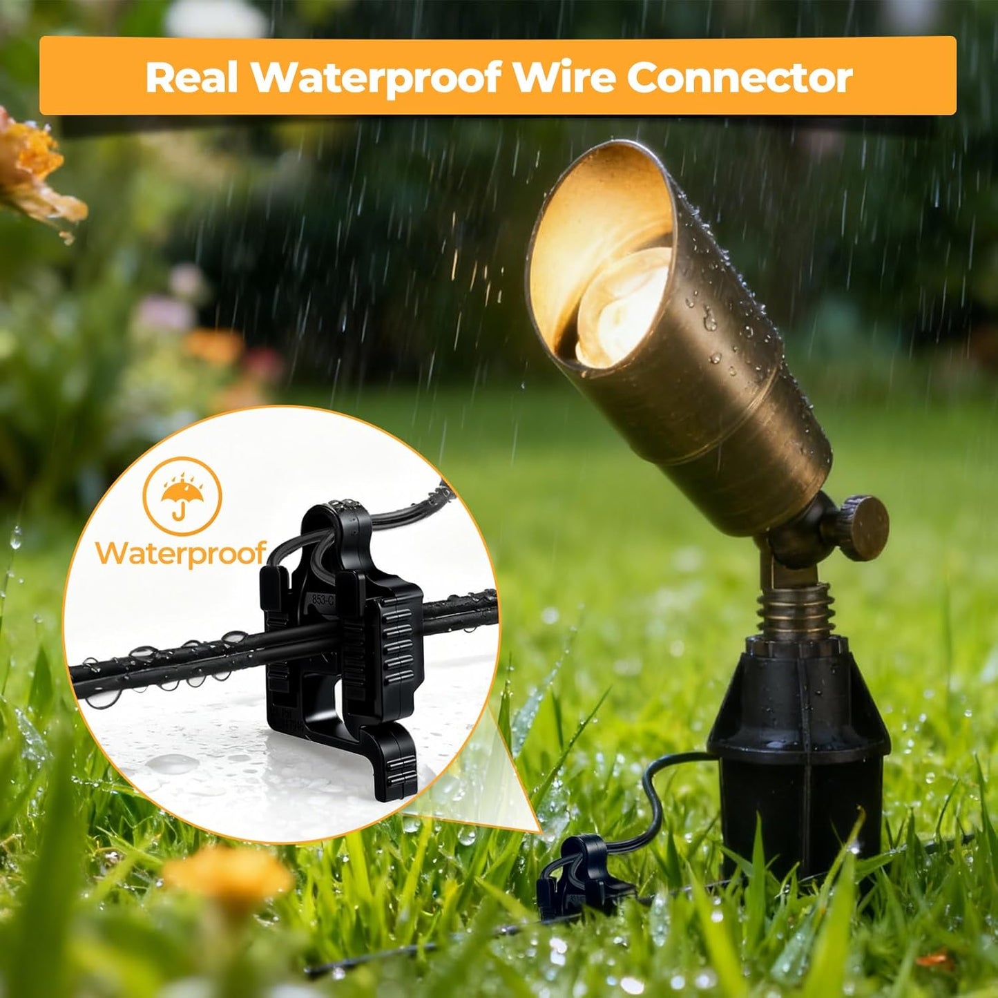 Conector cable bajo voltaje impermeable para luz camino pack 12
