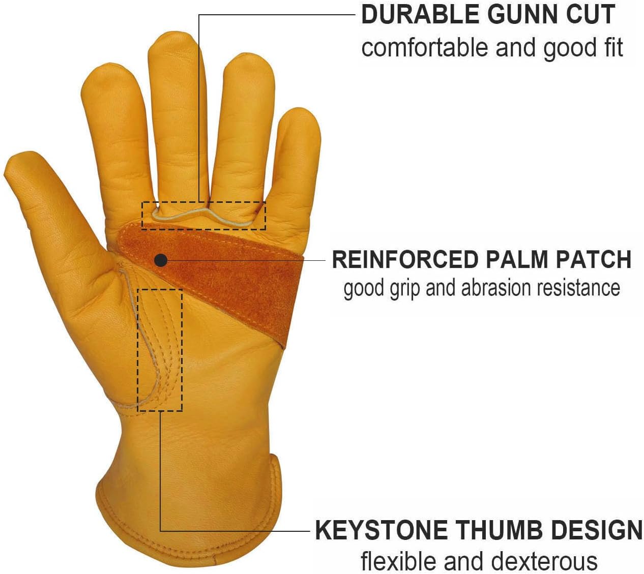 Guantes cuero trabajo jardinería construcción 3 pares