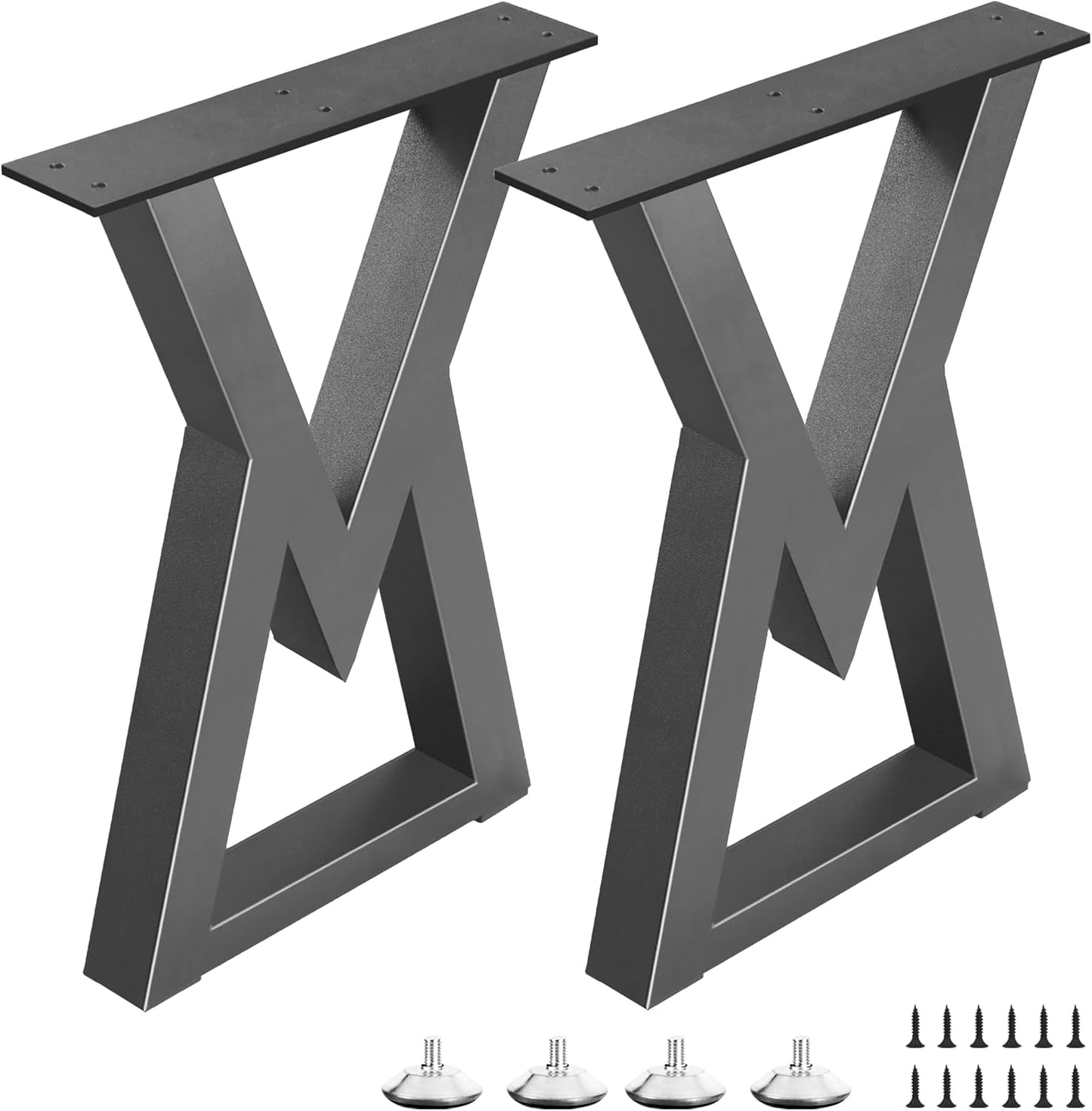 Patas mesa auxiliar metal 20pulg diamante set 2