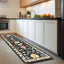 Alfombra floral 2x5pulg antideslizante negro interiores