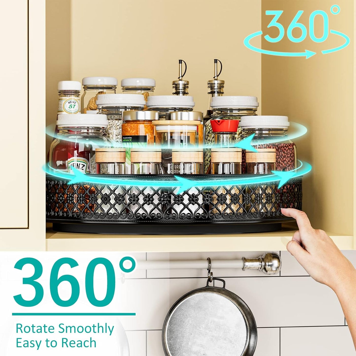 Estante Giratorio Metal 11" para Especias Cocina