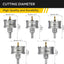 Kit sierra perforadora 5 pzas TCT para acero inox aluminio