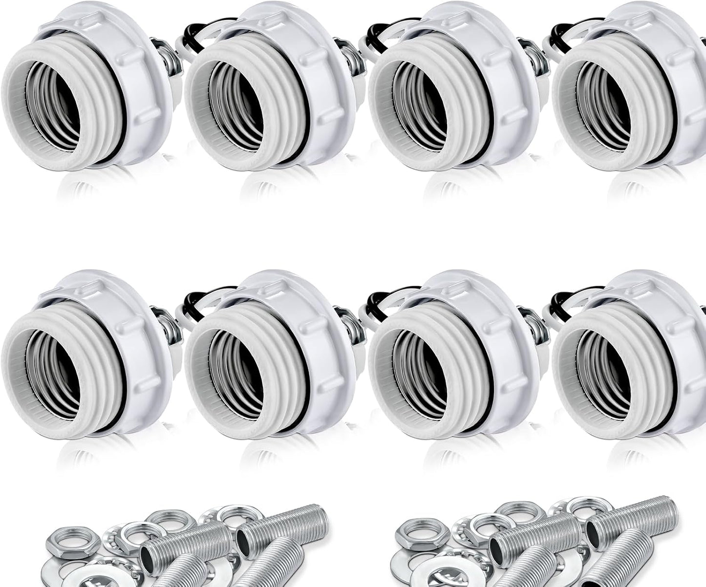 Enchufe roscado anillo pantalla luz UL precableado porcelana